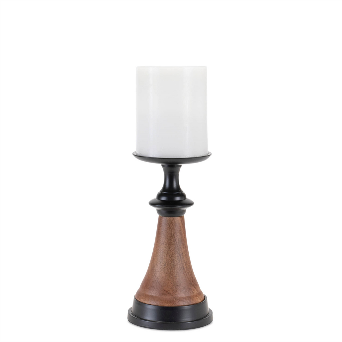 Candle Holder (Set of 2) 9"H, 12"H Wood/Iron