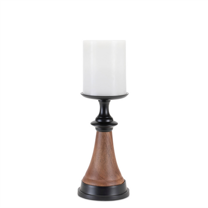 Candle Holder (Set of 2) 9"H, 12"H Wood/Iron