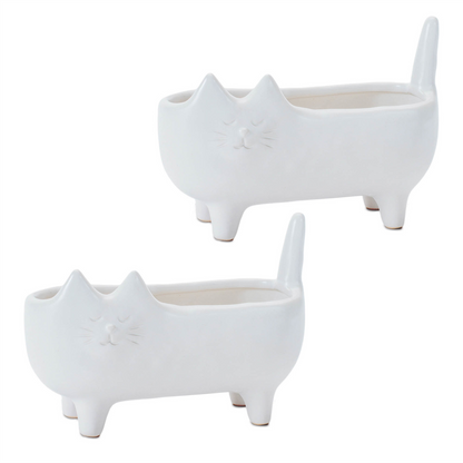 Ceramic Cat Planter (Set of 2)