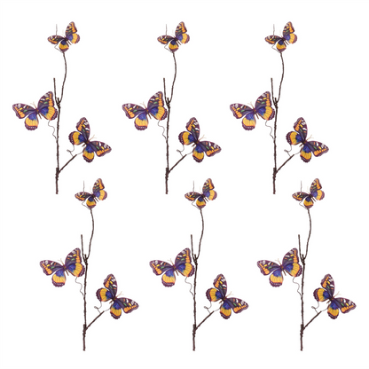 Butterfly Spray (Set of 6) 32”H Fabric/Plastic