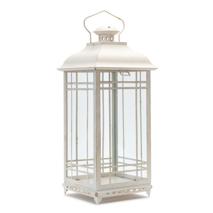 Traditional Ivory Metal Lantern (Set of 3)