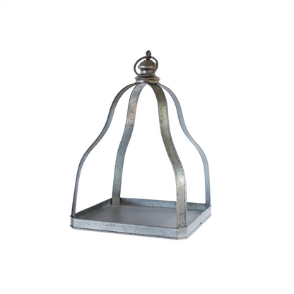 Galvanized Metal Lantern with Open Design (Set of 2)