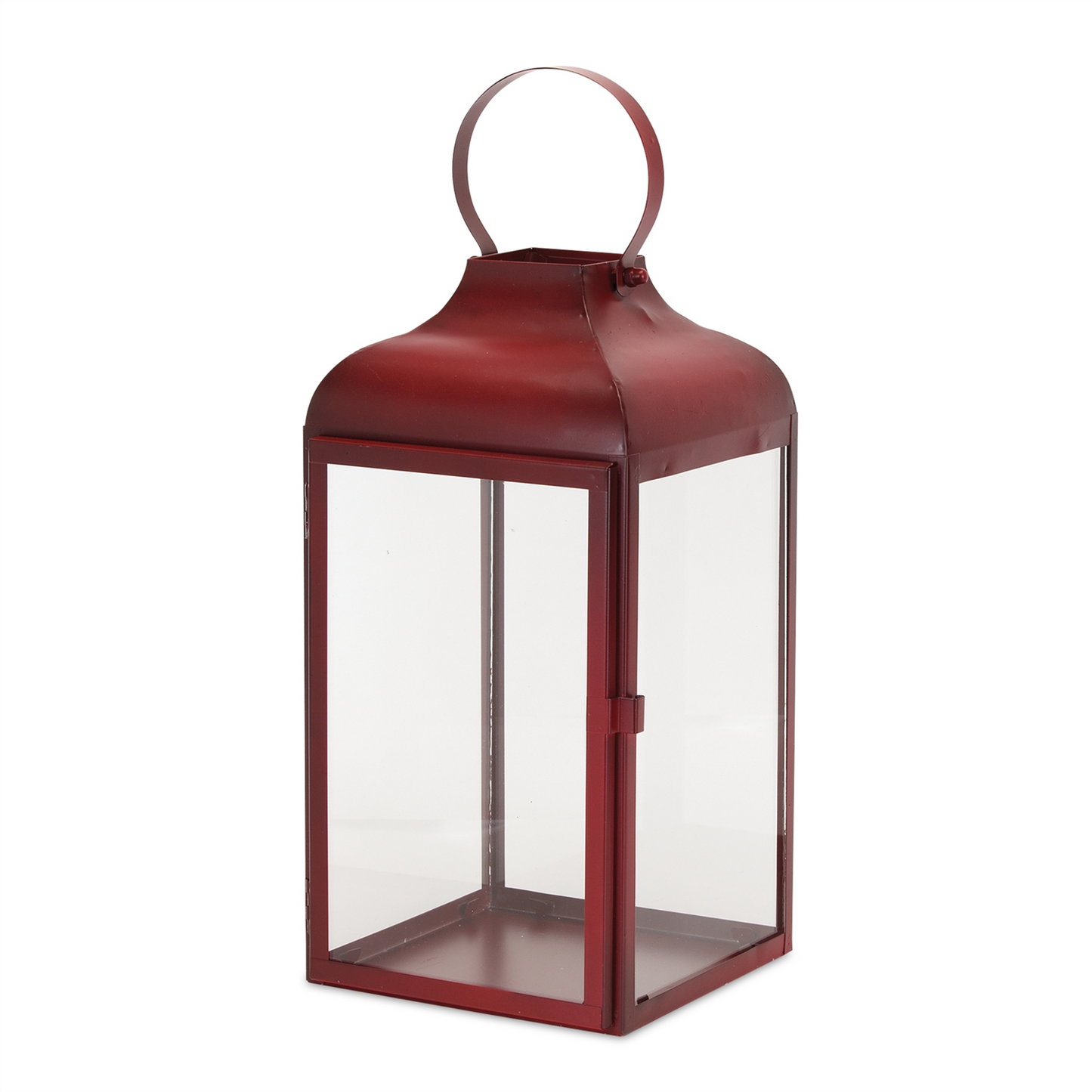 Modern Red Metal Lantern (Set of 3)