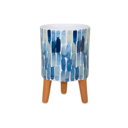 Watercolor Planter with Terra Cotta Legs (Set of 2)