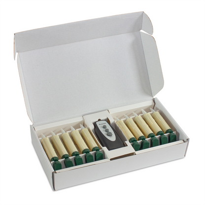 FIA Flame Candle Clip/Suction Cup/Holder (Set of 10) w/Remote 4”H Plastic 1 AAA Battery Not Included