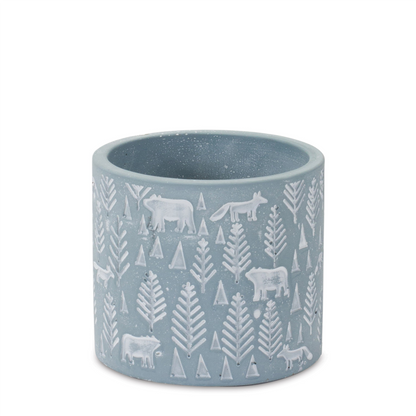 Woodland Winter Stone Planter (Set of 2)