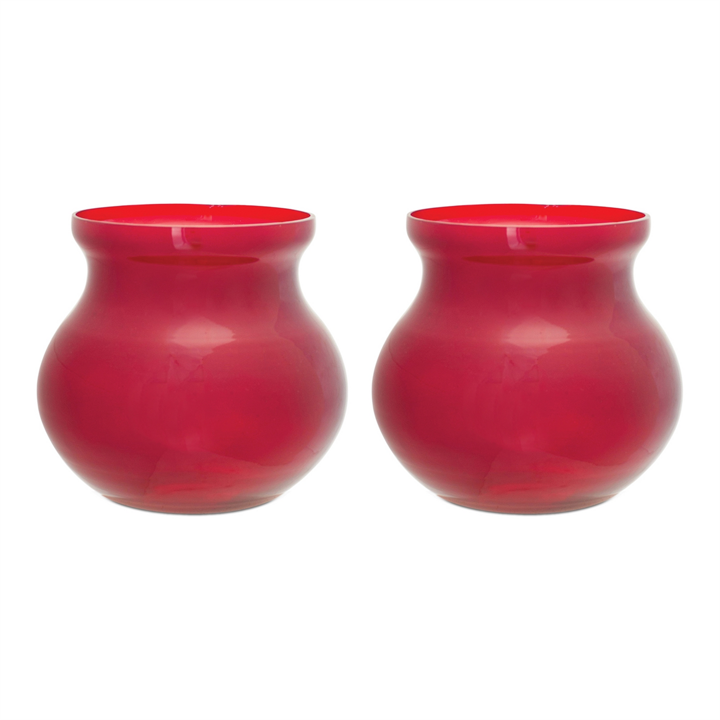 Red Glass Vase (Set of 2)