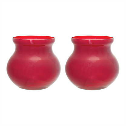 Red Glass Vase (Set of 2)