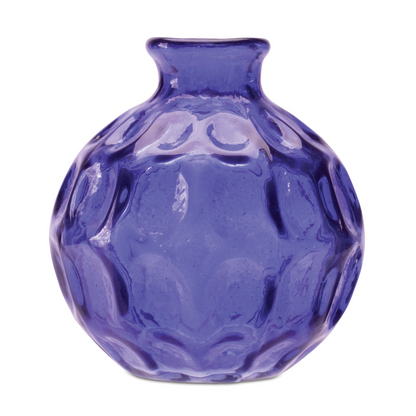 Blue Bubble Glass Bud Vase (Set of 2)