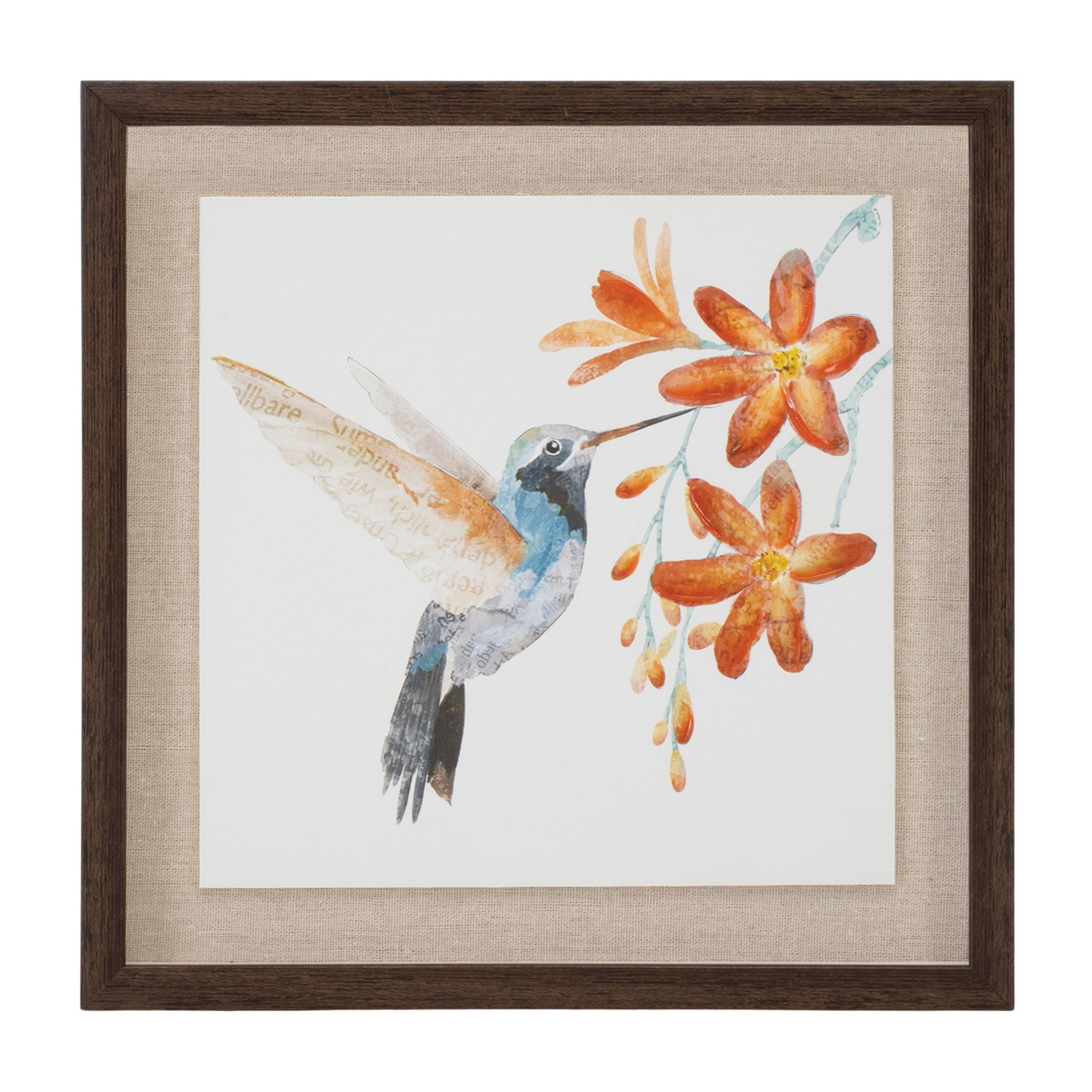Framed Hummingbird Floral Print (Set of 2)