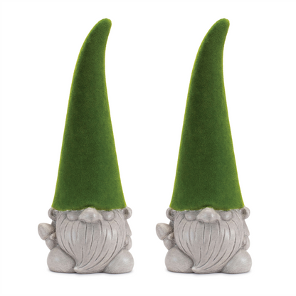 Mossy Terra Cotta Gnome Statue (Set of 2)