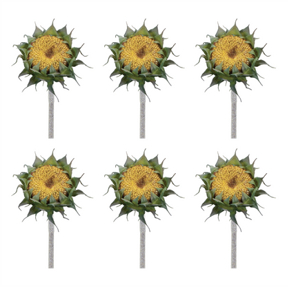Yellow Sunflower Stem (Set of 6)