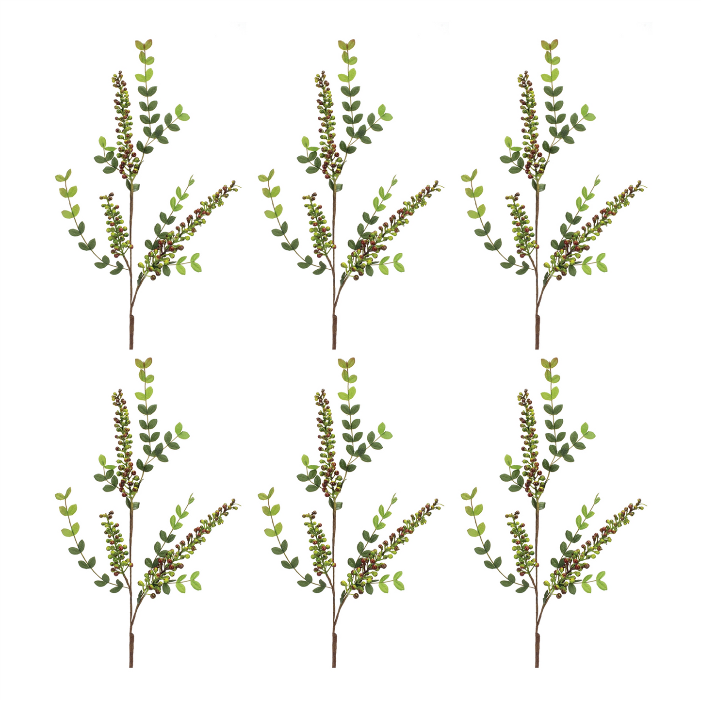 Variegated Red Berry Foliage Spray (Set of 6)