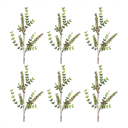 Variegated Red Berry Foliage Spray (Set of 6)