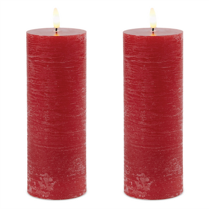 FIA Wick Red Pillar Candle (Set of 2)