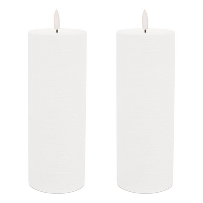 FIA Wick White Pillar Candle (Set of 2)