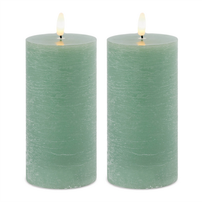 FIA Wick Green Pillar Candle (Set of 2)