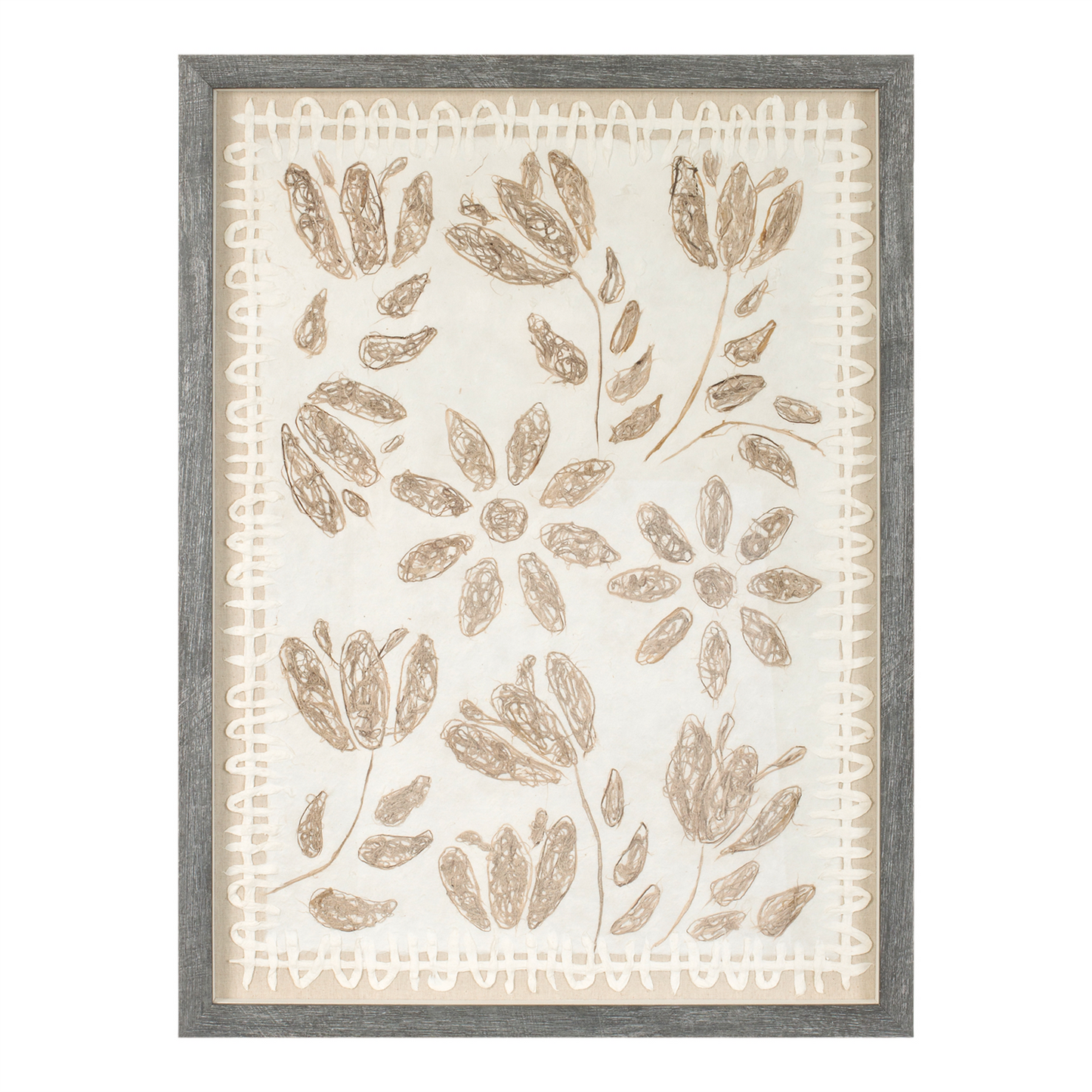 Framed Floral Wall Art Under Glass  (Set of 2)
