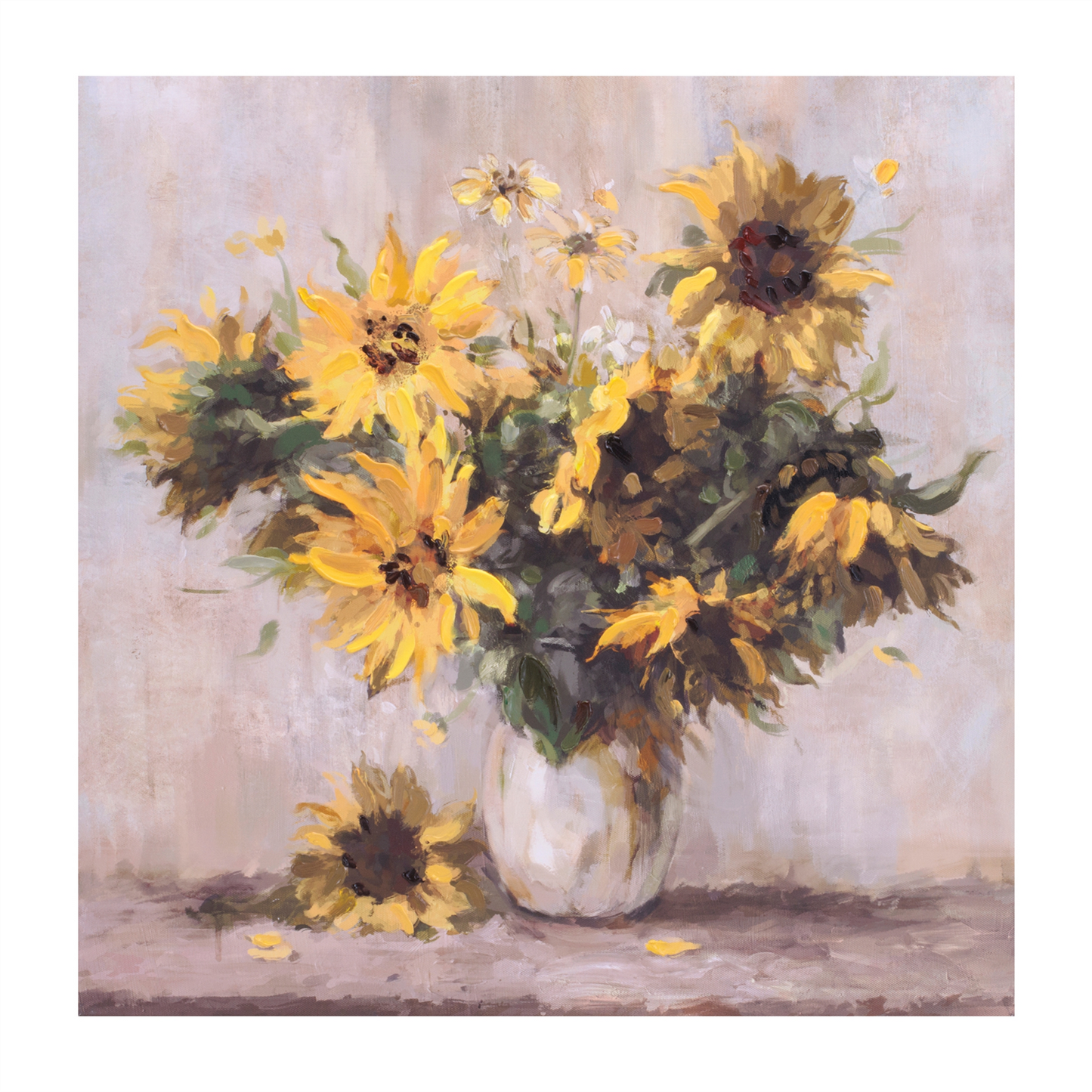 Sunflower Vase Canvas Wall Art 32"L (Set of 2)