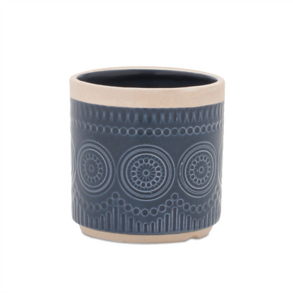 Ceramic Mandala Pattern Planter (Set of 2)