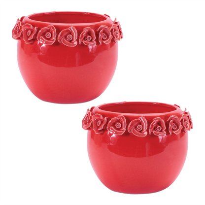 Storeware Bud Vase with Floral Accent (Set of 2)