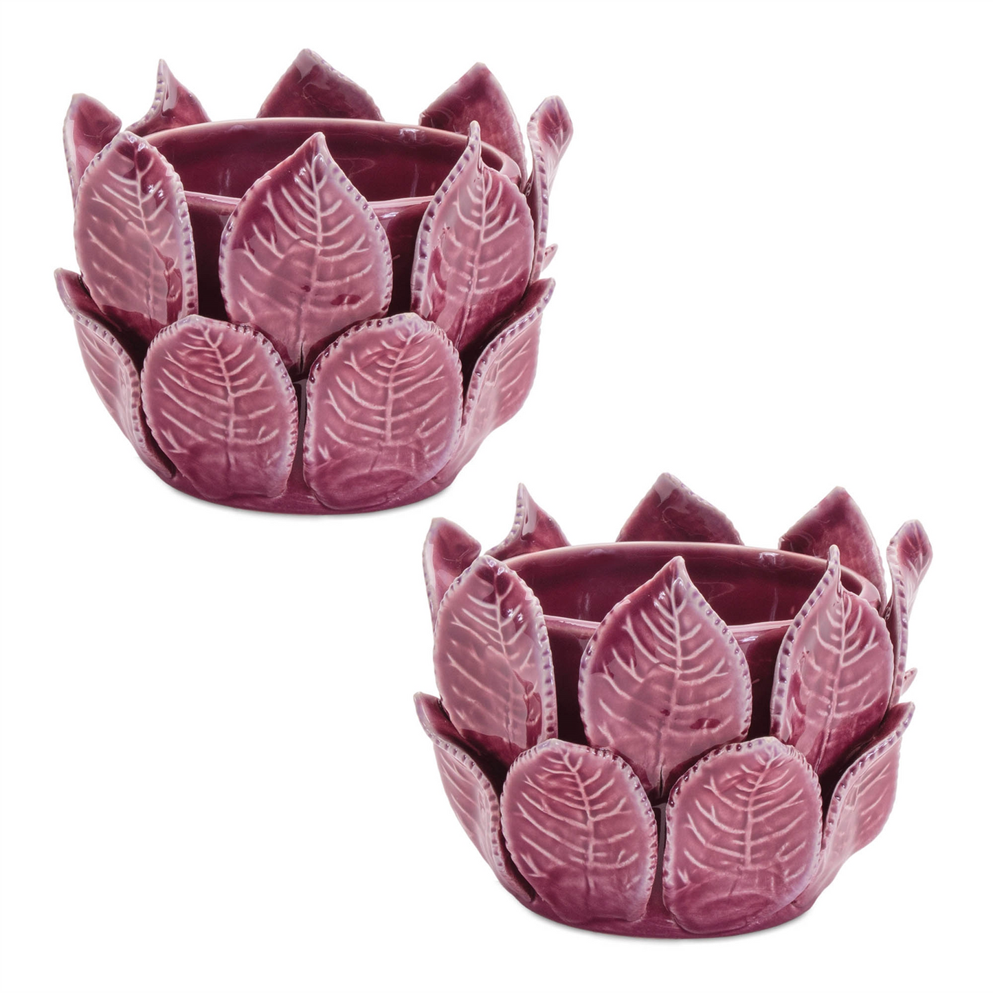 Storeware Bud Vase with Leaves Accent (Set of 2)