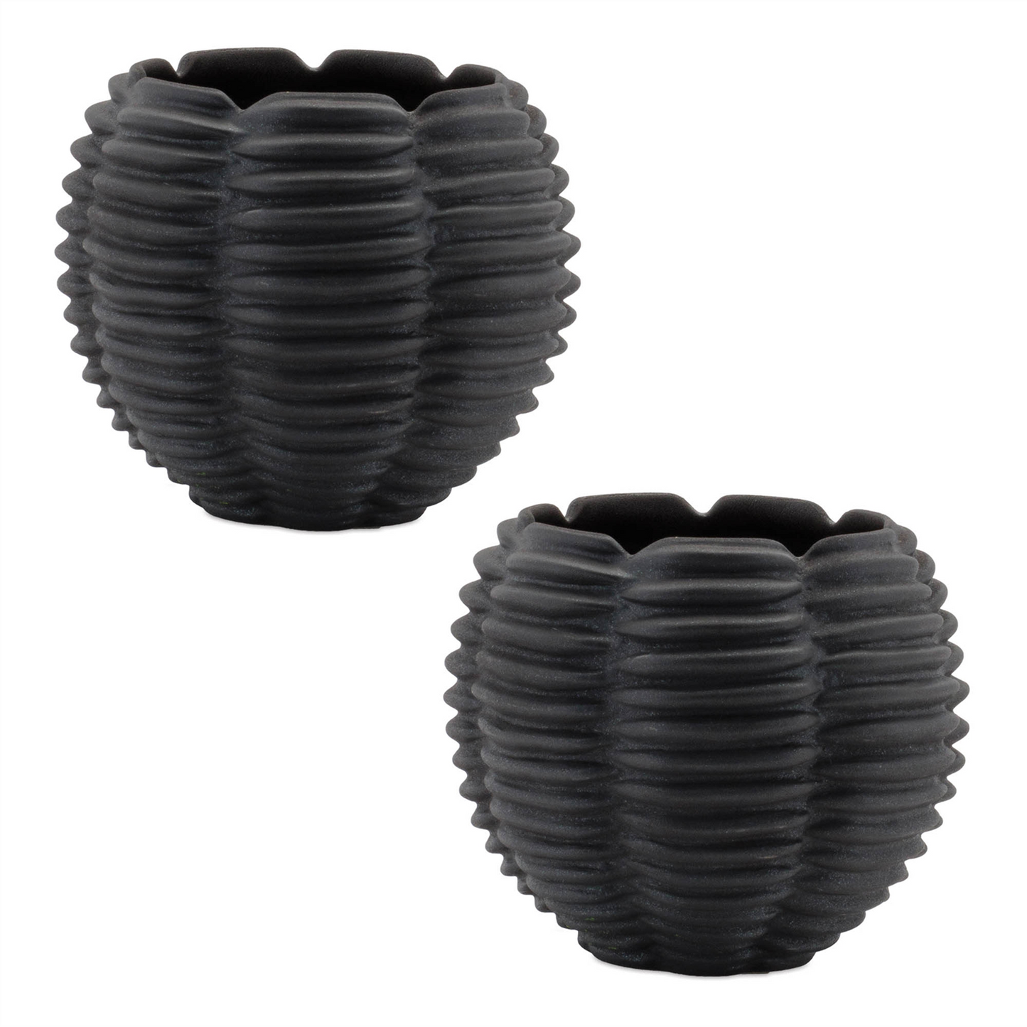 Ribbed Ceramic Bud Vase (Set of 2)