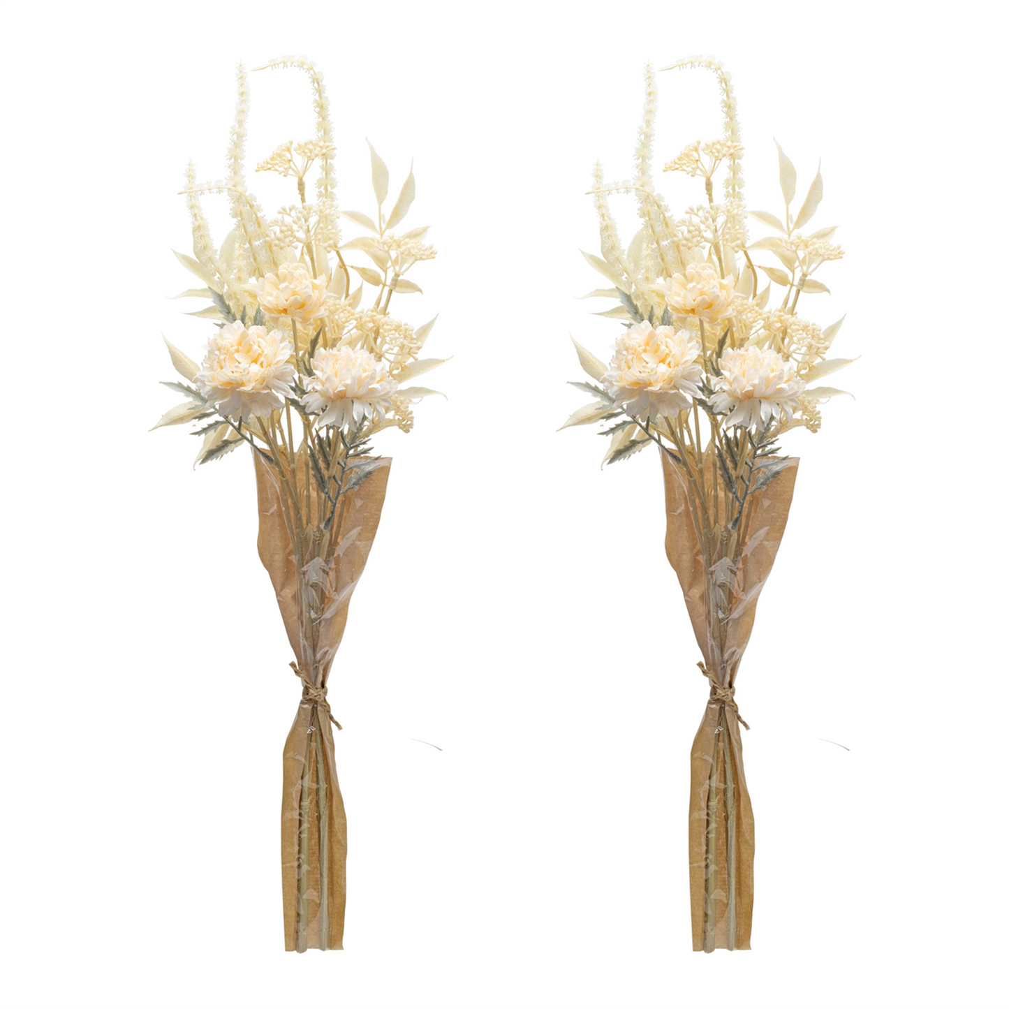 Bleached Zinnia Bouquet (Set of 2)