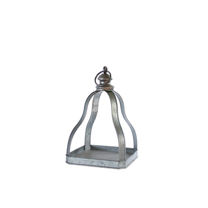 Galvanized Metal Lantern with Open Design (Set of 2)