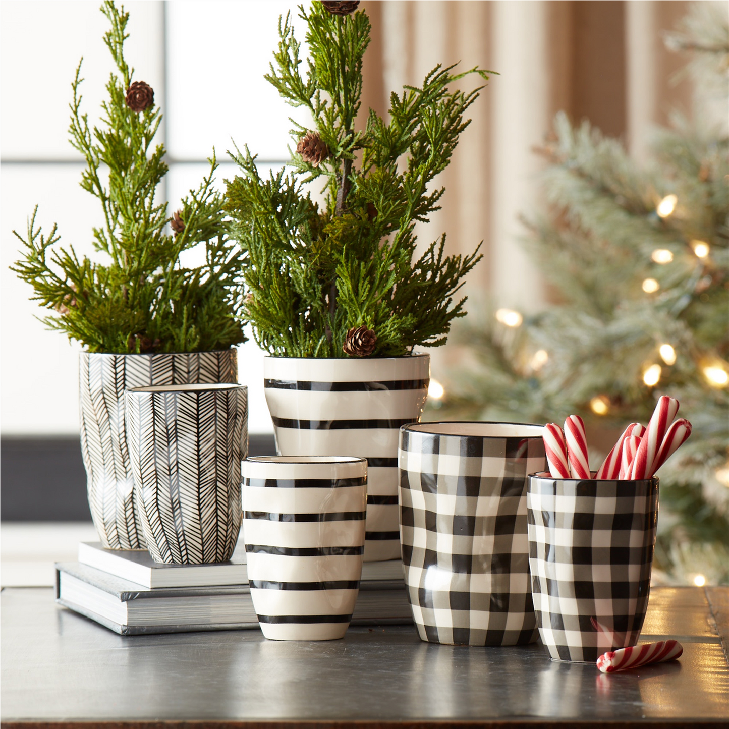 Wavy Patterned Planter or Vase (Set of 6)