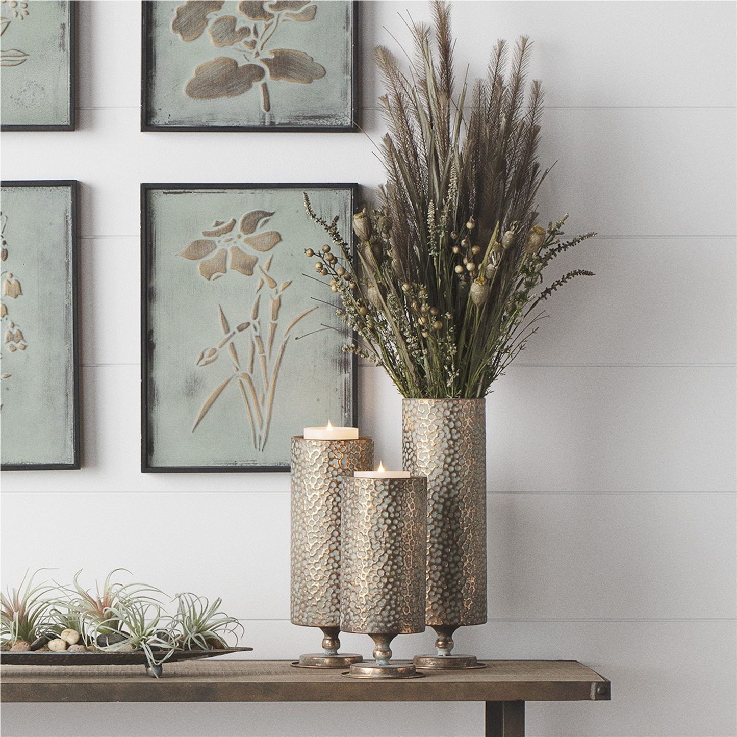 Candle Holder (Set of 3) 10"H, 12"H, 14"H Metal