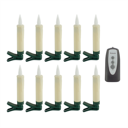 FIA Flame Candle Clip/Suction Cup/Holder (Set of 10) w/Remote 4”H Plastic 1 AAA Battery Not Included