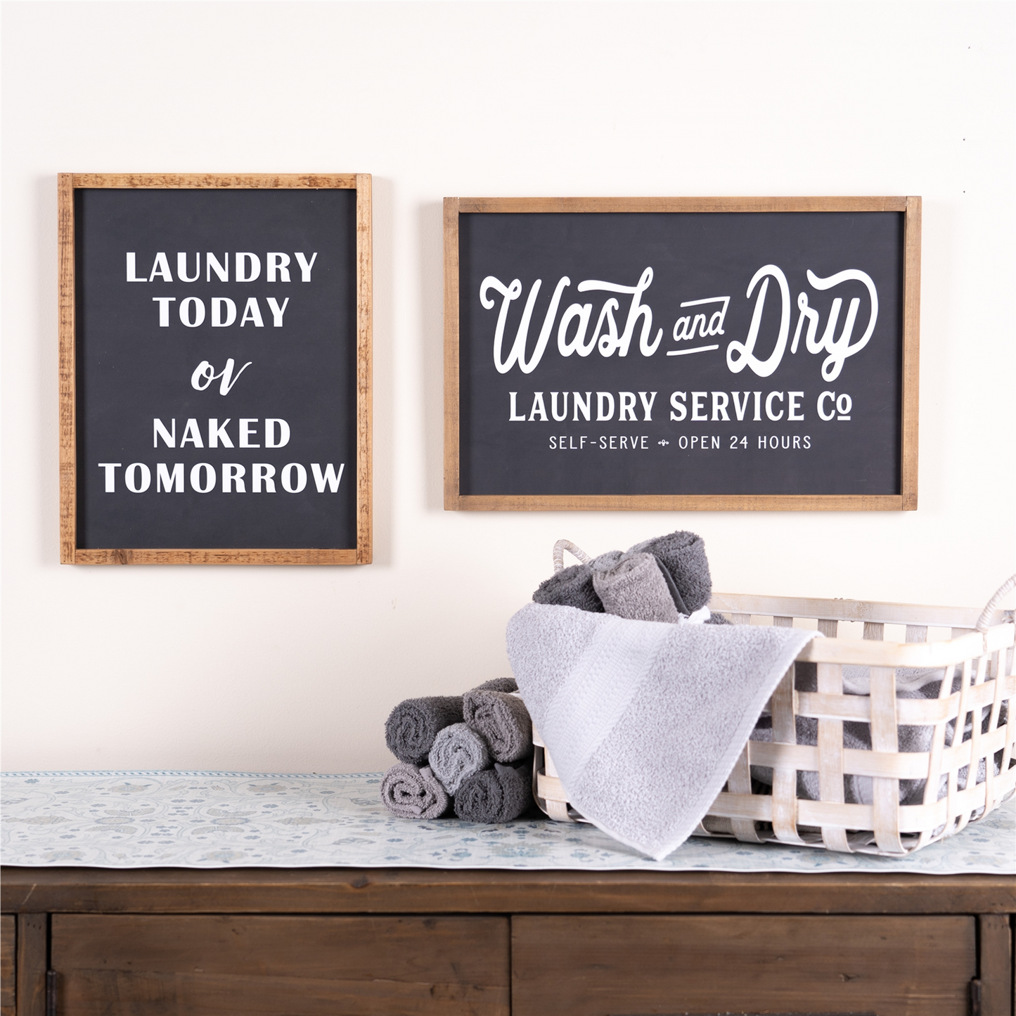 Wash and Dry Laundry Sign 18.25"L x 12"H MDF/Wood