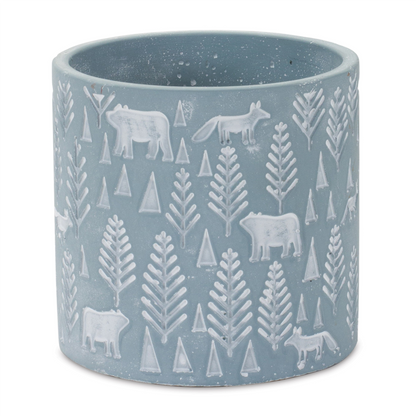 Woodland Winter Stone Planter (Set of 2)