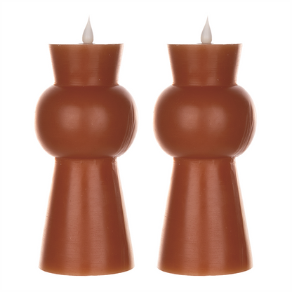 Simplux LED Designer Candle w/4 and 8 Hr Timer (Set of 2) 3.5" x 7.5"H Wax/Plastic (Requires 2 AA Ba