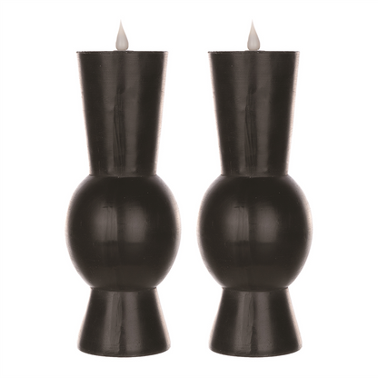 Simplux LED Designer Candle w/4 and 8 Hr Timer (Set of 2) 3.5" x 9.25"H Wax/Plastic (Requires 2 AA B