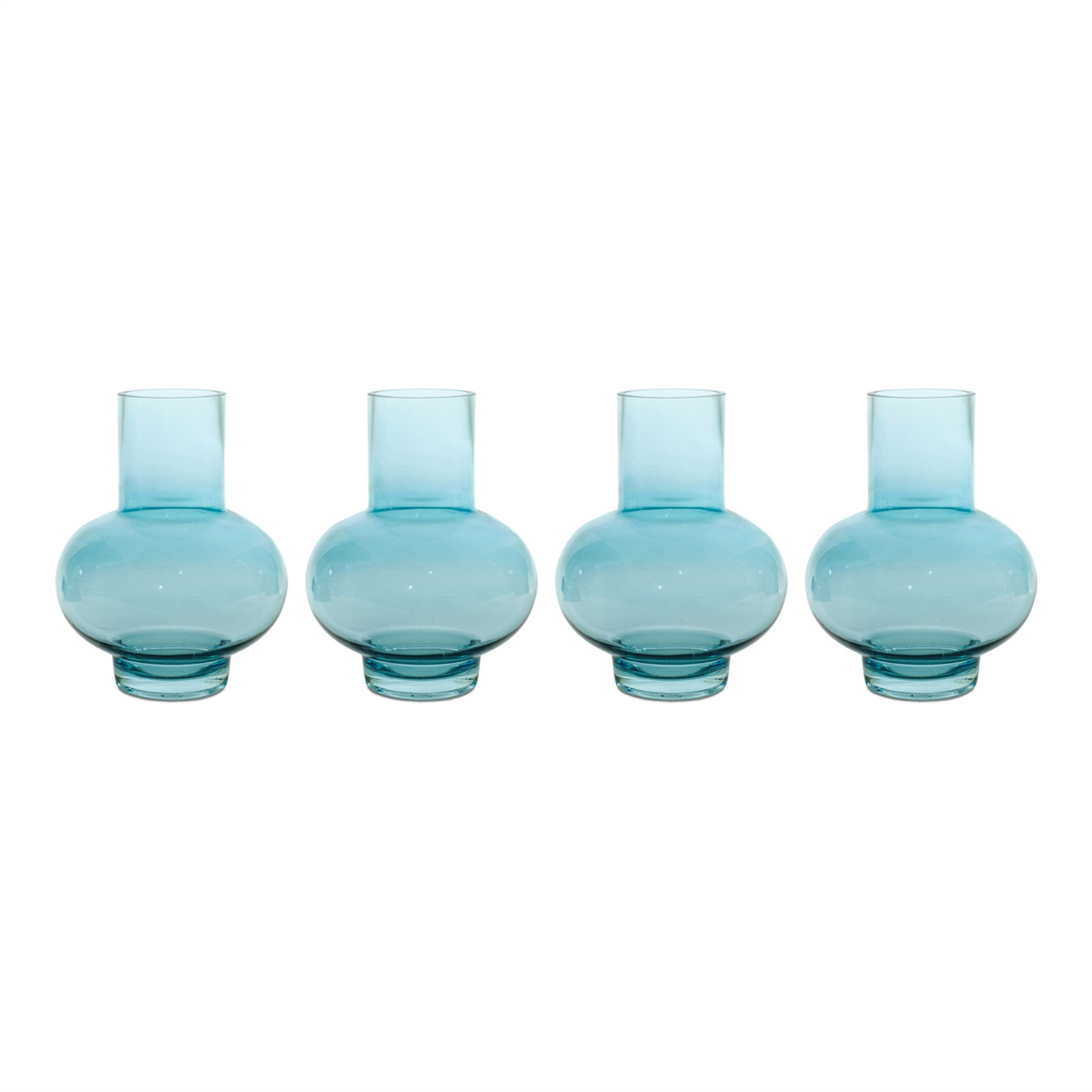 Blue Glass Vase (Set of 4)