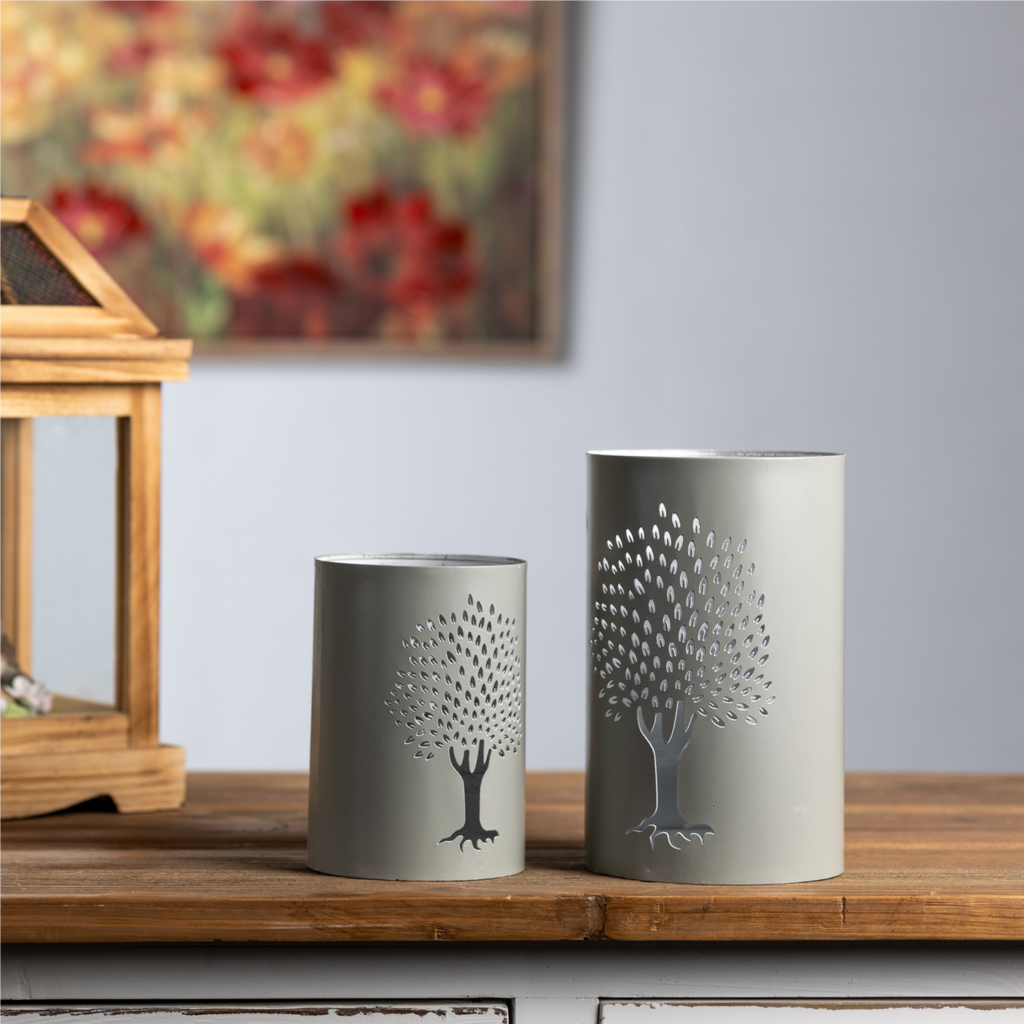 Candle Holder (Set of 2) 6"H, 8"H Metal