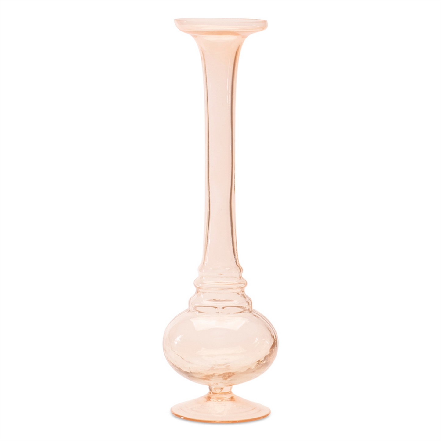 Pink Glass Stem Vase (Set of 2)