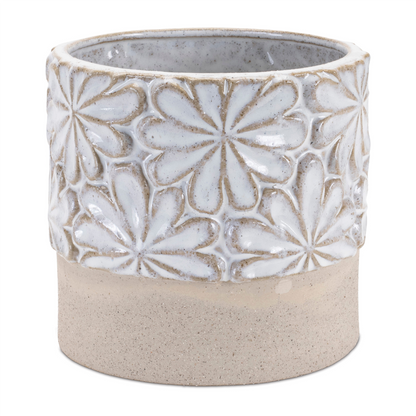 Ceramic Floral Planter (Set of 2)