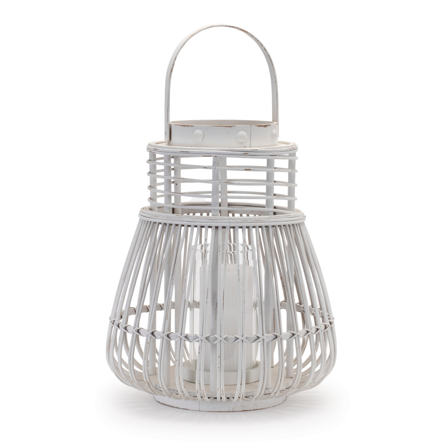 Woven Rattan Lantern 14.5"H