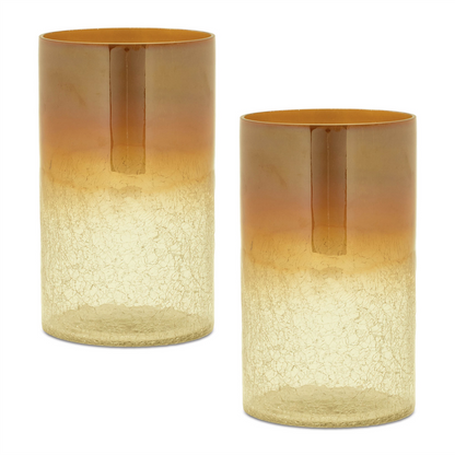 Candle Holder (Set of 2) 7.5”H Glass