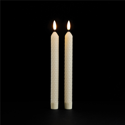 FIA Wick Beige Textured Taper Candle (Set of 2)