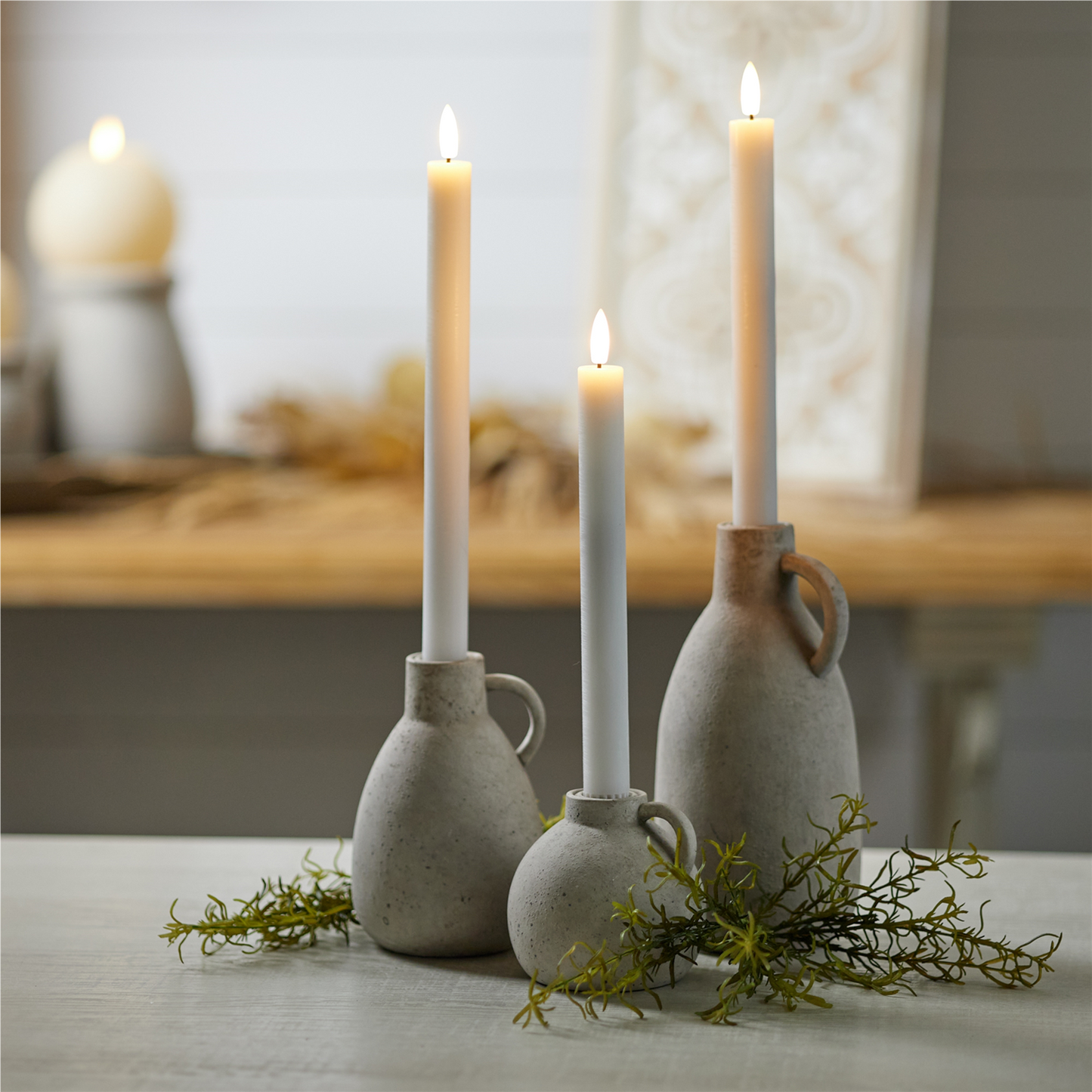FIA Wick White Taper Candle (Set of 2)