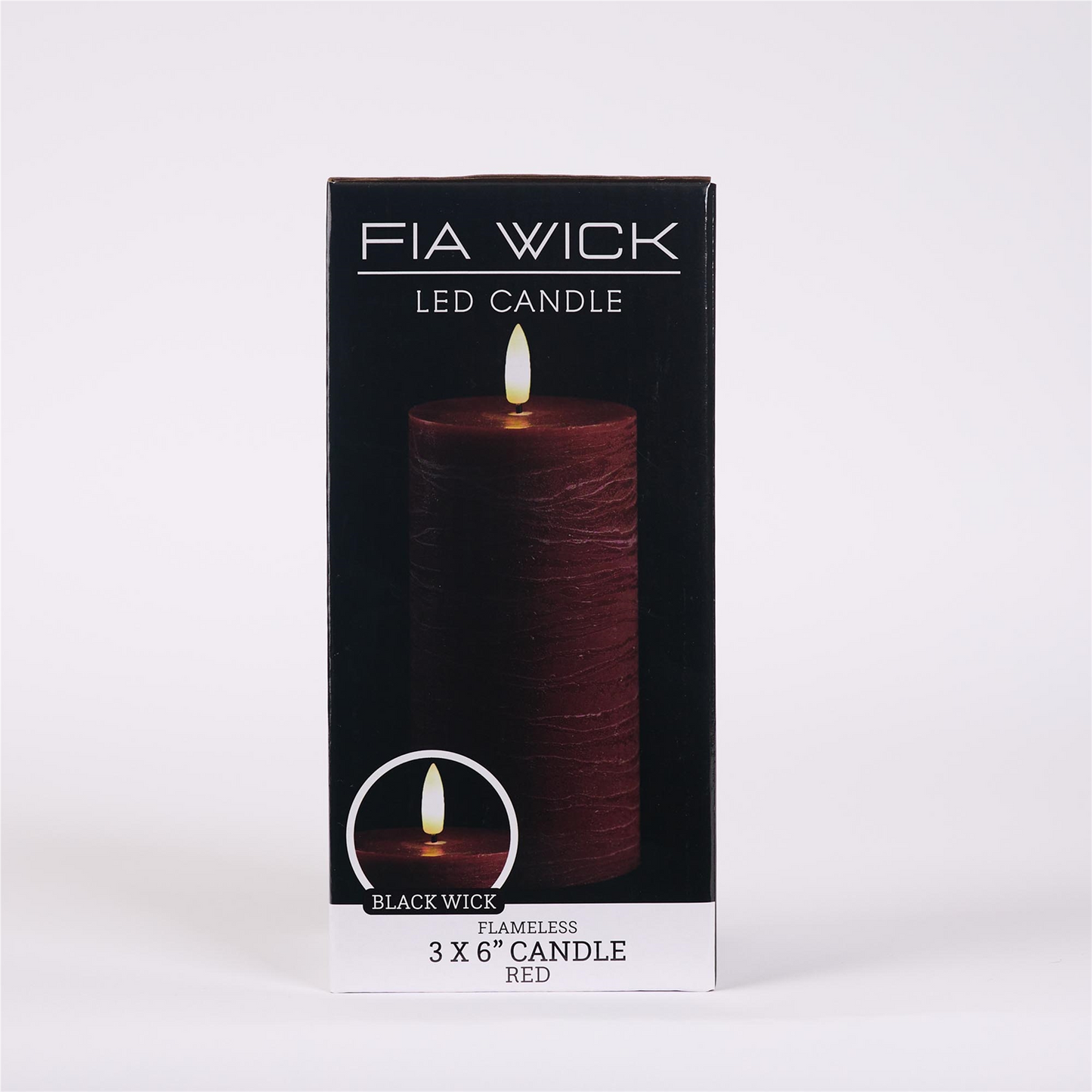 FIA Wick Red Pillar Candle (Set of 2)