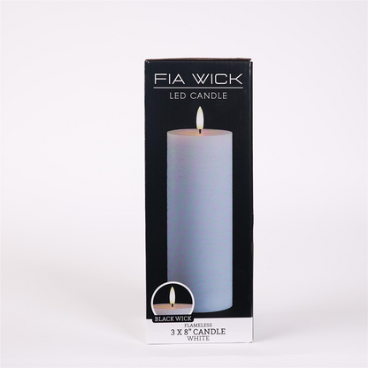 FIA Wick White Pillar Candle (Set of 2)