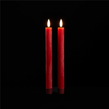 FIA Wick Red Taper Candle (Set of 2)