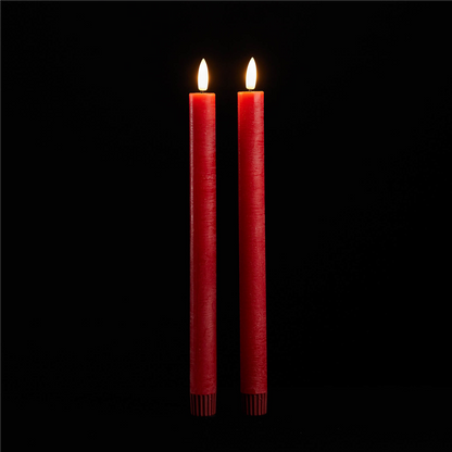 FIA Wick Red Taper Candle (Set of 2)