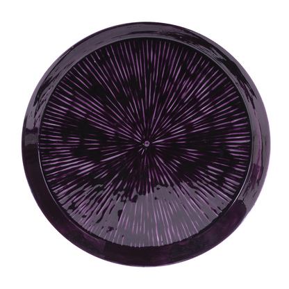 Round Etched Metal Tray 13.5"D