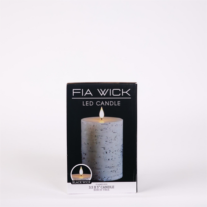 FIA Wick Birch Design Pillar Candle (Set of 2)